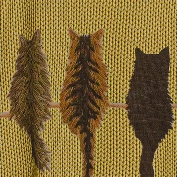 Cat Pattern Round Neck Long Sleeve Casual embroidered Pullover Sweater - Picture 2 of 4